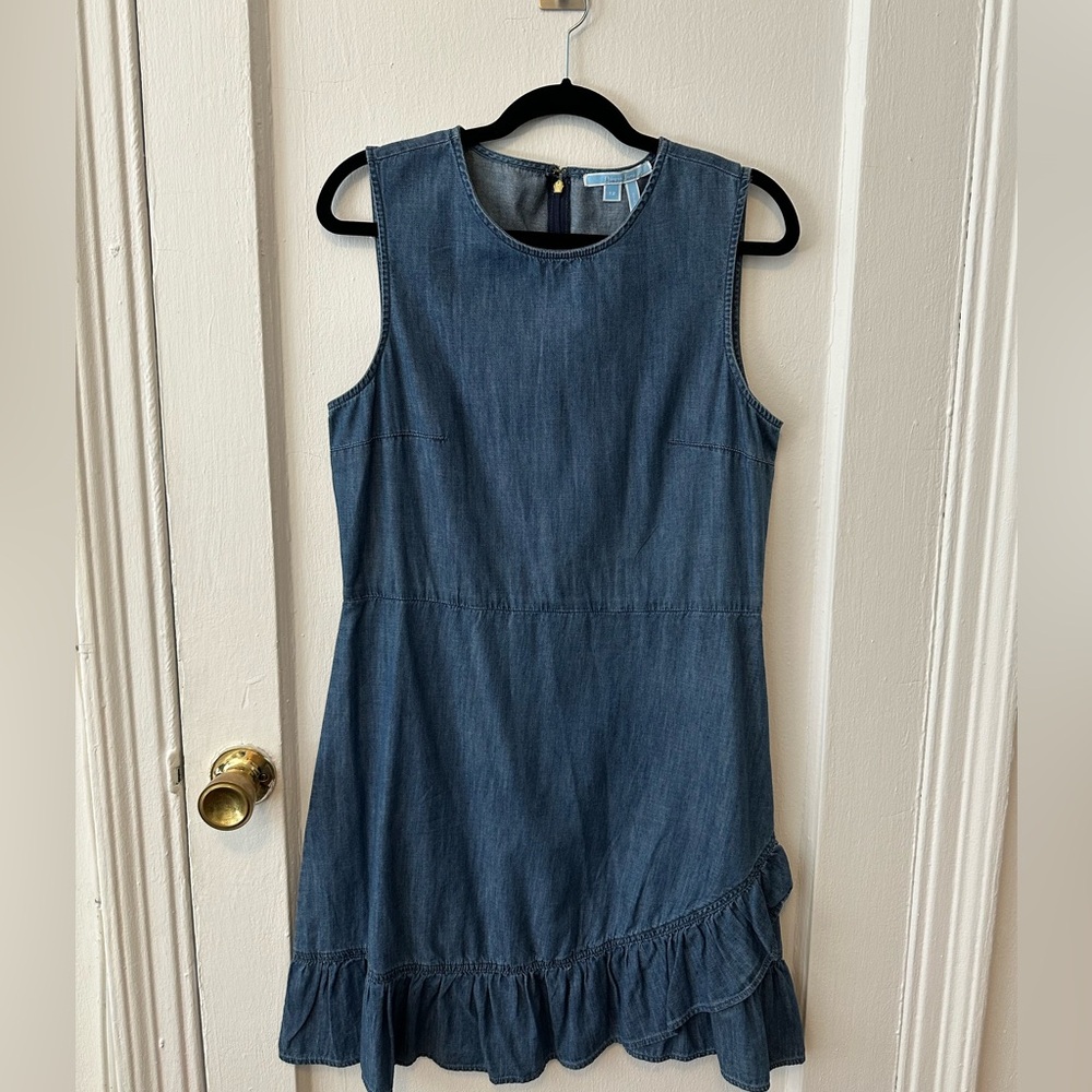 Draper James Faux Wrap Chambray Dress, NWT, size 12